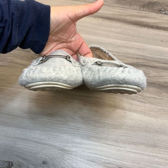 Lucky Brand Abeeku Slip On Moccasins Womens Sz 8M 38 Gray Textile Horsebit Flat - Picture 5 of 9